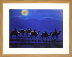平山郁夫「敦煌月光」アートポスター 額装品 インテリア アート 日本画 絵画インテリア