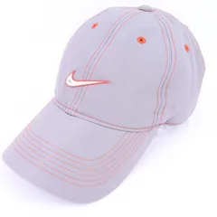 ナイキ ゴルフ キャップ ベルクロ ワンポイントロゴ ブランド ゴルフウエア 帽子 メンズ 56cmサイズ グレー NIKE GOLF 【中古】