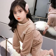 パジャマ ルームウェア キッズ 子ども 上下セット 部屋着 寝巻き 子供 肌着 厚手 防寒 ふわふわ もこもこ セットアップ あったか 男の子 女の子zhoushu01