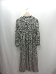 ◇ Θ AMERICAN HOLIC アメリカン ホリック 花柄 長袖 ロング ワンピース サイズF ブラック系 レディース E  【1502200011989】