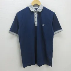 G■ユナイテッドアローズ/UNITED ARROWS GLR 半袖ポロシャツ/鹿の子地【M】紺/men's/74【中古】■