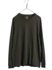 【お得なクーポン配布中!】 ポロ ラルフローレン 長袖 Tシャツ メンズ XL / 古着 ロンT ロゴT コットン ワンポイント ロングスリーブ カットソー カーキ 大きいサイズ