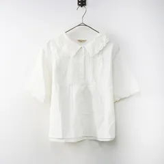 サマンサモスモス Samansa Mos2 SM2 レース衿ピンタックブラウス F/オフホワイト ギャザー シャツ 半袖 前開き【2400014557190】