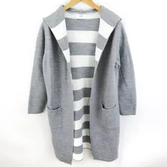 アズールバイマウジー ニットコート オープンカーディガン フード付き ジャケット アウター レディース Sサイズ グレー AZUL by moussy 【中古】