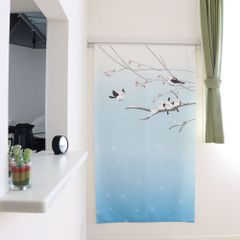 【SIMON BAKER】のれん「スターダスト」85×丈150cm【日本製】目隠し 家紋 暖簾 動物 シマエナガ 伊藤若冲【匿名配送ネコポス 全国送料無料】