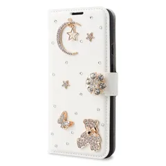 Google Pixel 7a ケース PUレザー 手帳型カバー ラインストーンデコ お花スタンド ピクセル7a ケース カードスロット付 Google グーグル 専用 ぴくせる 7A ケース Pixel7a 手帳 ケース カバータッチペン プレゼント (Pi