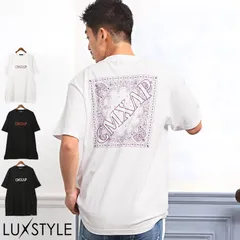 Tシャツ メンズ レディース 半袖 ペイズリー バンダナ柄 バックプリント ロゴ【CMXAP(クマアピ)ペイズリー半袖Tシャツ】半袖Tシャツ メンズTシャツ トップス ブランド CMXAP クマアピ ストリート カジュアル 韓国 ビター系 aa-2637