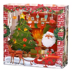 【新着商品】メッセージカード ポップアップカード カード サンタ サンタ クリスマスツリー カード スノボー 3d シカ 立体 雪の結晶 クリスマス ホワイトクリスマス Kesote