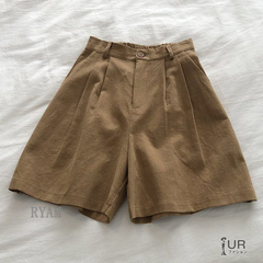 ハーフパンツ レディース 短パン ショートパンツ 綿麻 リネン パンツ 薄手 ズボン ウエストゴム 夏 ゆったり おしゃれ 無地 着痩せ 体型カバー 通勤 通学 カジュアル ファッションguyan45