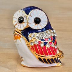 エッグアート イースター リングケース オブジェ フクロウ オルゴール