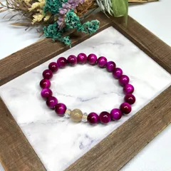 ルチルクォーツ&ピンクタイガーアイ ブレスレット パワーストーン   / メンズ レディース 男性 女性 金運 仕事運 お守り ▲