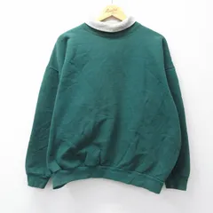 XL/古着 長袖 スウェット メンズ 00s 無地 大きいサイズ タートルネック ハイネック 緑他 グリーン 25sep11 中古 スエット トレーナー トッ