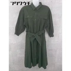 ◇ ◎ SLY スライ リボン付き 長袖 ロング ワンピース サイズF カーキ レディース 【中古】 【1002802381829】