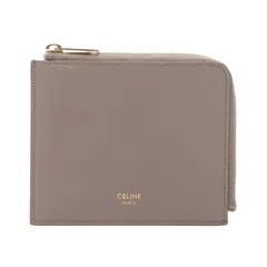 セリーヌ CELINE コインケース Zipped Purse カードホルダー付き コインパース 10D883 グレー レザー ラウンド財布 レディース Used Aのサムネイル