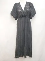 ◇ mily bilet ミウィビレット 半袖 ロング ワンピース サイズM ブラック レディース P  【1405290003097】