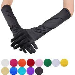 ロンググローブ サテン 結婚式 ウェディング 手袋 光沢 グローブ ロング レディース セクシー 白ホワイト黒ブラック赤レッド青ブルー ピンク 紫パープル茶色ブラウン コスプレ衣装 イベント ダンス衣装発表会女装ゴージャス日焼け日除けネオン★2
