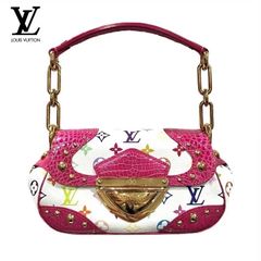 LOUIS VUITTON ルイヴィトン ハンドバッグ マリリン モノグラムマルチカラー ブロン ピンク クロコダイル