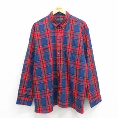 XL/古着 バンヒューセン 長袖 シャツ メンズ 90s 大きいサイズ ボタンダウン 紺 ネイビー チェック 25oct02 中古 トップス