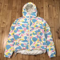 マルチカモ ダウンジャケット Mサイズ a bathing ape BAPE cotton candy camo multi camo エイプ ベイプ アベイシングエイプ NIGO