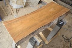 アウトレット サクラ(桜)の一枚板 長さ約103cm 幅約38～43cm 厚さ約3.8cm DIY用 Z279