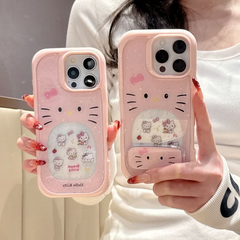 ハローキティ iPhone16ケース ピンク 横置きスタント iphoneケース リング付き iphone15ケース スマホケース 可愛い iphone15ケース kitty 