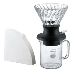 【在庫セール】押すだけ簡単抽出 出来上がり量200ml スイッチ ブラック 日本製 ドリッパー サーバー(300ml)セット プレゼント 浸漬式 ギフト 贈り物 HARIO(ハリオ) SSD-5012-B