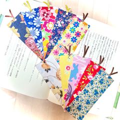 #1196  手作り布製しおり 花柄10枚セット