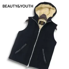 USA製 BEAUTY&YOUTH × FIDELITY ビューティー&ユース フィデリティ 裏ボア メルトン ウール フーディー ベスト Sz.L メンズ