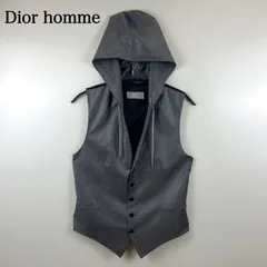 ディオールオム Dior Homme ベスト フード　ジレ 48 Dior HOMME 美品 ディオールオム ウール ベスト ジレ メンズ 黒
