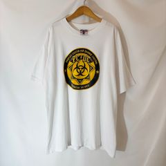 【XL】USA製 古着 UNION MADE バイオハザードマーク Tシャツ 両面プリント ホワイト