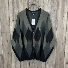 【新品】THE FOX × coen  The Fox Collection Penneys ペニーズ  フォックス × コーエン  モヘア調 モヘアタッチ モヘヤ 起毛 アーガイル ニット シャギー カーディガン メンズ S サイズ