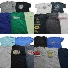 古着卸 まとめ売り カラーmix プリント 半袖Tシャツ 20枚セット (メンズ 2XL ) ミズノ 無地 英文字プリント 中古 古着 MY1306