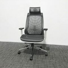 デスクチェア ネットフォースウェルビー ランバーサポート付 ヘッドレスト付  グレー