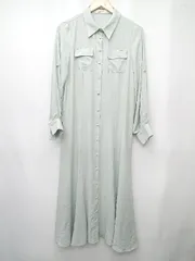 ◇ ◎⊂ Andemiu アンデミュウ 長袖 ロング シャツ ワンピース サイズF ライトブルー レディース P  【1409090009594】