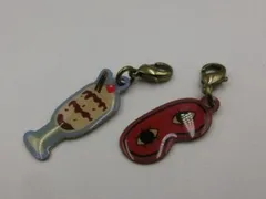 【TAKA41-87】△銀魂　モチーフチャーム　2点セット　まとめ売り　坂田銀時　沖田総悟　パフェ　アイマスク