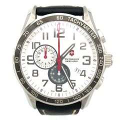ビクトリノックス Victorinox 241281 クロノグラフ アラームウォッチ 腕時計 シルバー文字盤 メンズ【中古】