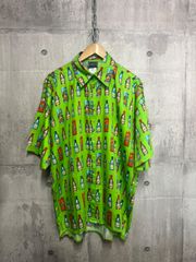 90s VERSACE 香水柄　コットン　総柄シャツ　メデューサ　アロハ