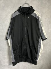 80s "adidas" Short Sleeve Track Jacket Black