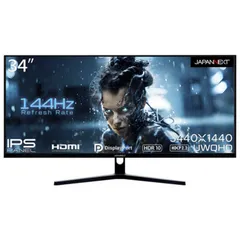 【新品 未使用 未開梱】JAPANNEXT　ゲーミングモニター 144Hz対応 HDMI DP ［34型 /UWQHD(3440×1440) /ワイド］　JN-IPS34144UWQHDR
