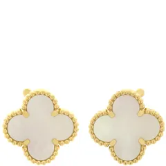 ヴァンクリーフアーペル Van Cleef & Arpels イヤリング ヴィンテージアルハンブラ K18YG マザーオブパール ホワイト×イエローゴールド 白蝶貝  VCARA44100 【箱】【中古】のサムネイル