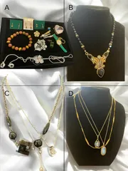 生前整理 アクセサリーまとめ売り silver刻印ネックレス 指輪 ペンダントブレスレット イヤリング ピアス ブローチ タイピン 天然石 一点物 ハンドメイド MW25E4