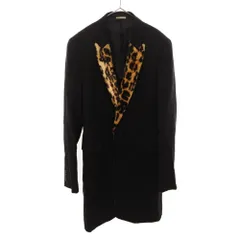 COMME des GARCONS HOMME PLUS (コムデギャルソンオムプリュス) PO-J027 レオパード ファー ロングテーラードジャケット ブラック コート ブラック×ベージュのサムネイル