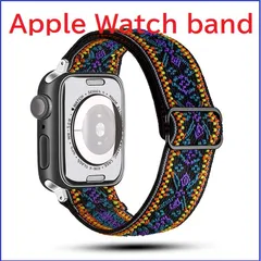 Apple watch バンド エスニックアップルウオッチ バンドパープル系 38/40/41mm・42/44/45mm series８まで対応