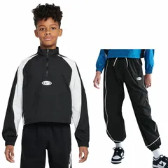 ナイキ キッズ ジュニア ウィンドブレーカー 上下 130cm-160cm 子供服 NIKE YTH 長袖ジャケット ロングパンツ セットアップ ウインドブレーカー 上下組 子ども  スポーツウェア//HQ9403-HQ9419-010