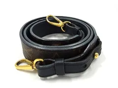 ■美品■LOUIS VUITTON ルイヴィトン モノグラム バッグ用 ショルダーストラップ 肩掛け レディース ブラウン系×ブラック系 GA2053