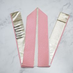 重ね衿 伊達衿 ピンク 正絹 ゴールド クリップ付き 新品 振袖 袴 成人式 卒業式