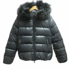 デュベティカ DUVETICA 美品 ラクーンファー ダウンジャケット ブルゾン フード付 ダブルジップ グレー 44 S相当 IBO66