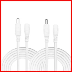 2m 2x ACアダプタ延長ケーブルLEDテープ用電源コードDC パワーケーブルDC Kabenjee 5.5x2.1mmプラグジャック延長ケーブルCCTVカメラ、IPカメラ、DVR、Webカメラ、ネットワークカメラ、AHD防犯カメラシステム用のDC延長コネク