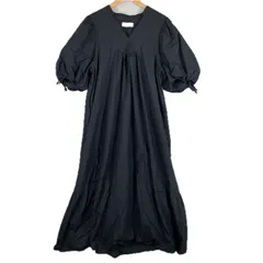 Simplicite シンプリシテェ 無地 秋冬 AW ワンピース コットン ブラック レディース【古着】【中古】【送料無料】