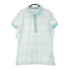 サイズ：XL NIKE GOLF ナイキゴルフ  半袖ポロシャツ ボーダー柄 ブルー系 [240101368397]# ゴルフウェア レディース ストスト